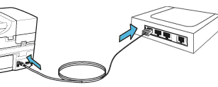 اتصال کابل شبکه به پرینتر و روتر