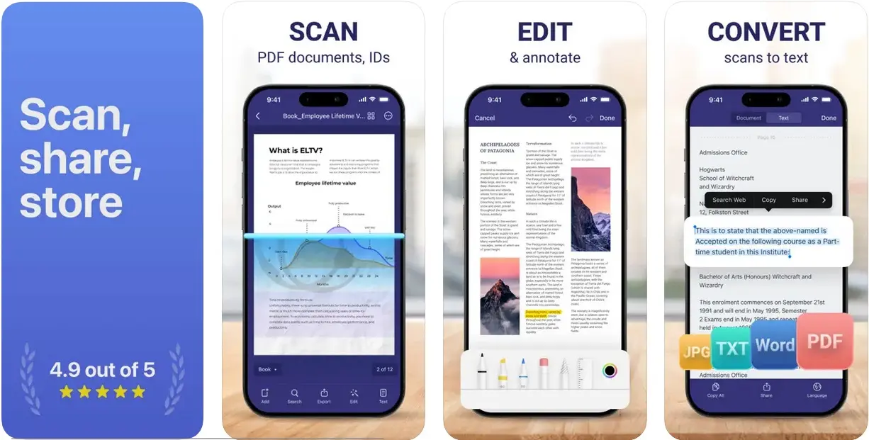 برنامه اسکن موبایل Scanner Pro